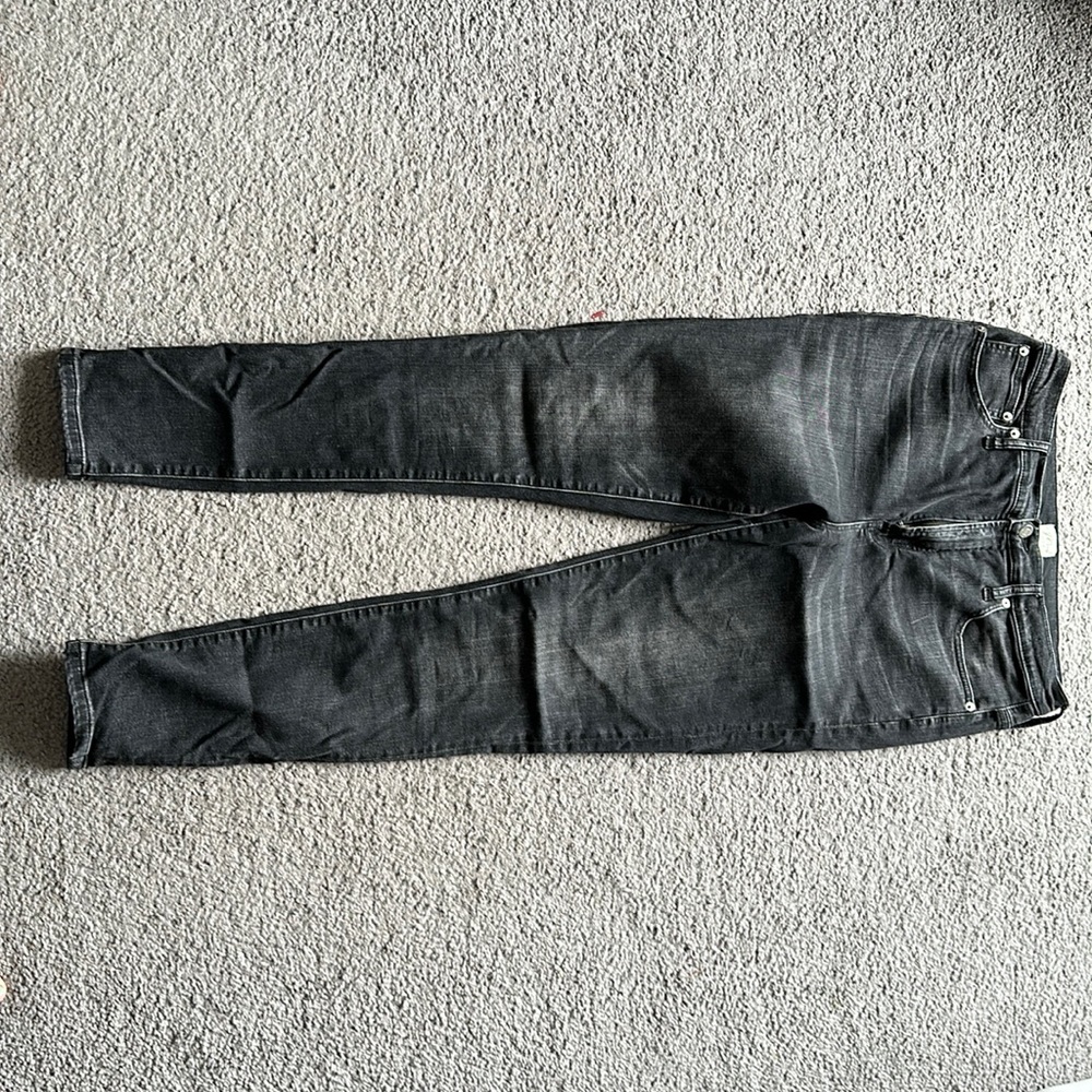 J. Crew 10” high rise tooth pick black wash skinny jeans Size 31 Tall